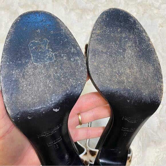 Yves Saint Laurent Ponyhair Animal Print Kitten Heel Sandals
Size 38.5 Leopard - Picture 13 of 14